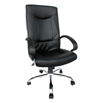 Silla presidencial en cuero sintético color negro