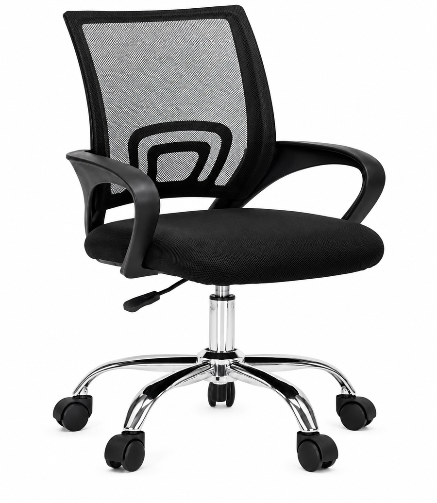 Silla secretarial mesh con base cromada