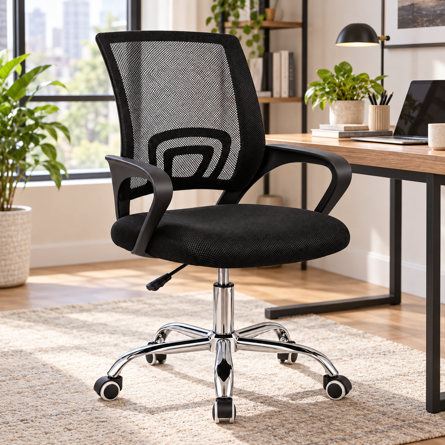 Silla secretarial Mesh cromada
