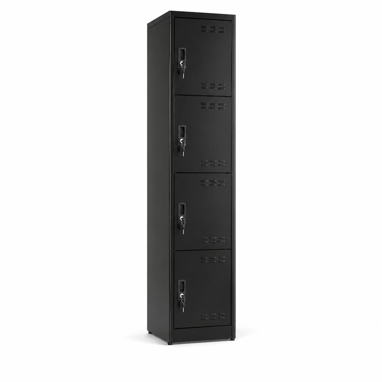 Locker metálico angosto de 4 puertas con llave y tirador