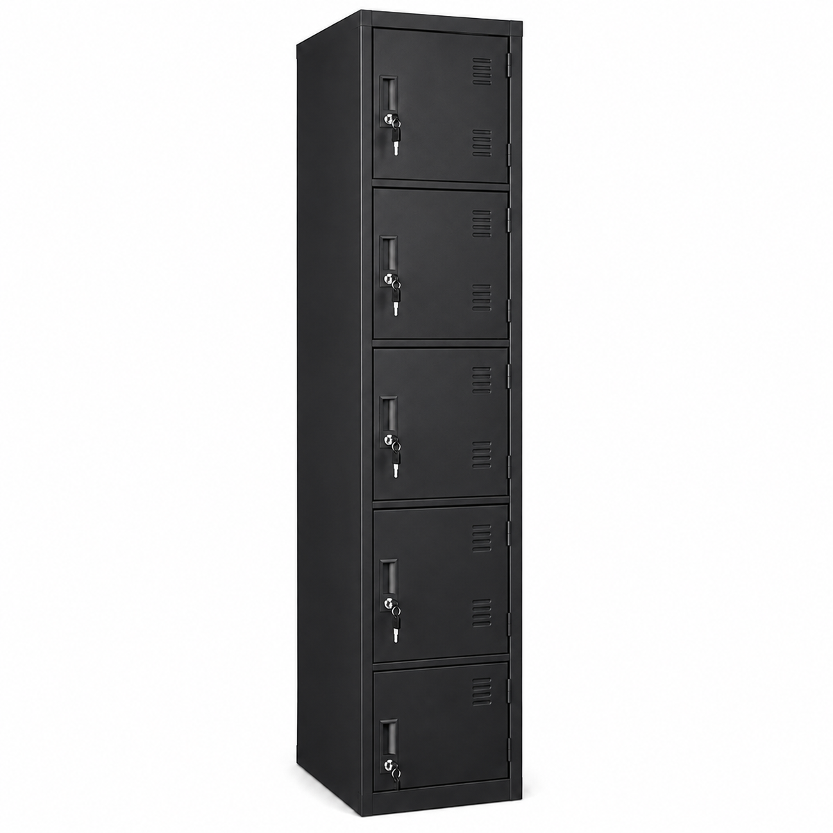 Locker metálico angosto de 5 puertas con llave