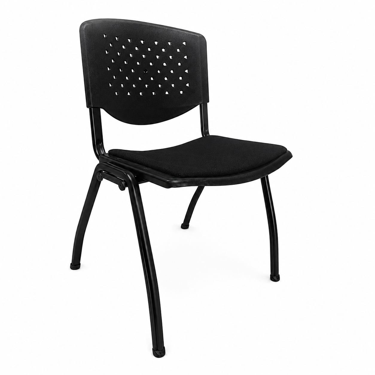 Silla de visita con asiento de tela sin brazo negra