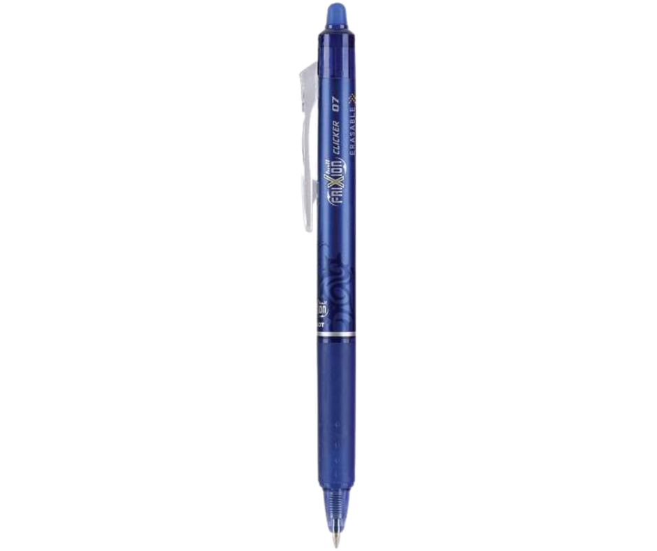  VKTECH Bolígrafo borrable con tinta borrable con 10 repuestos,  suministros de oficina y escuela (escritura azul, cáscara blanca) :  Productos de Oficina