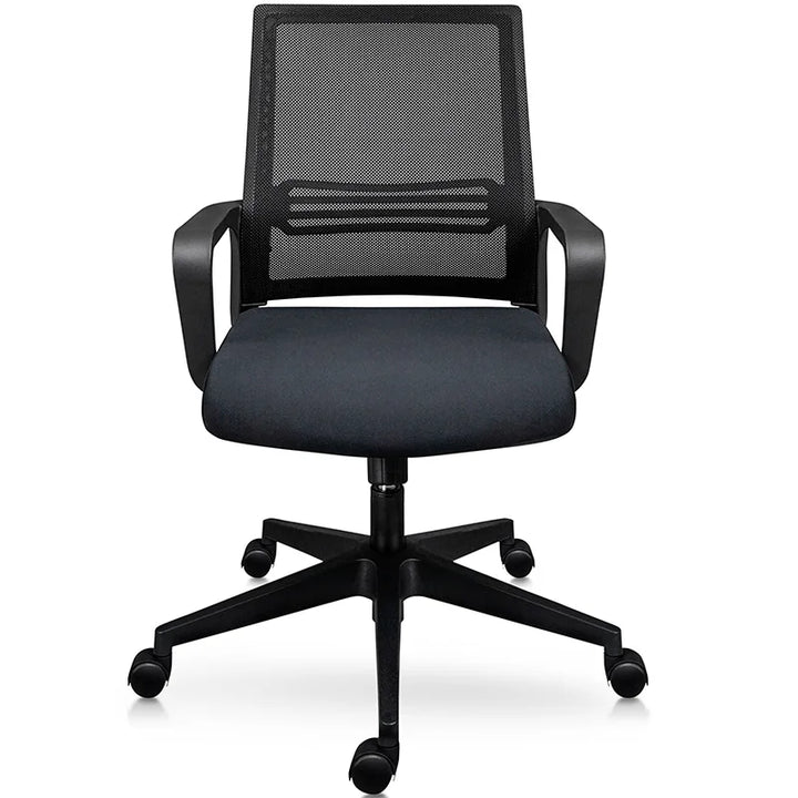 Silla secretarial mesh con brazos y base negra