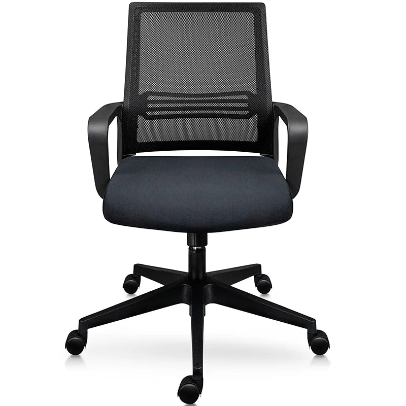 Silla secretarial mesh con brazos y base negra