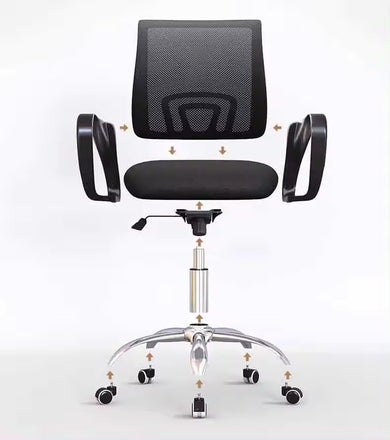 Silla secretarial mesh con base cromada
