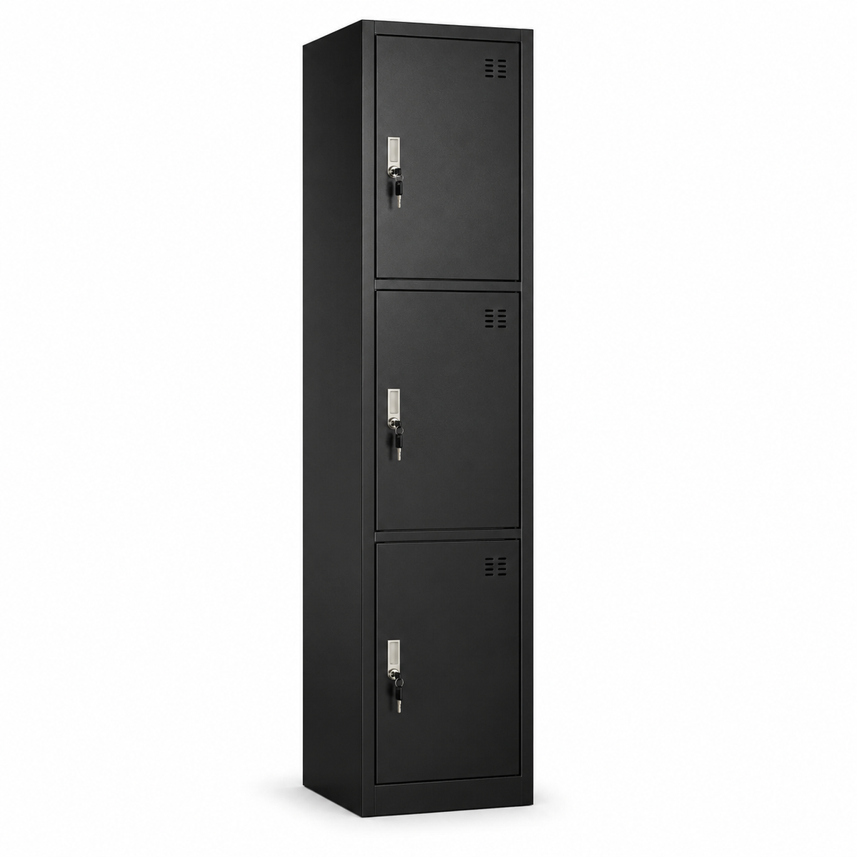 Locker metálico angosto de 3 puertas con llave