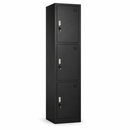 Locker metálico angosto de 3 puertas con llave