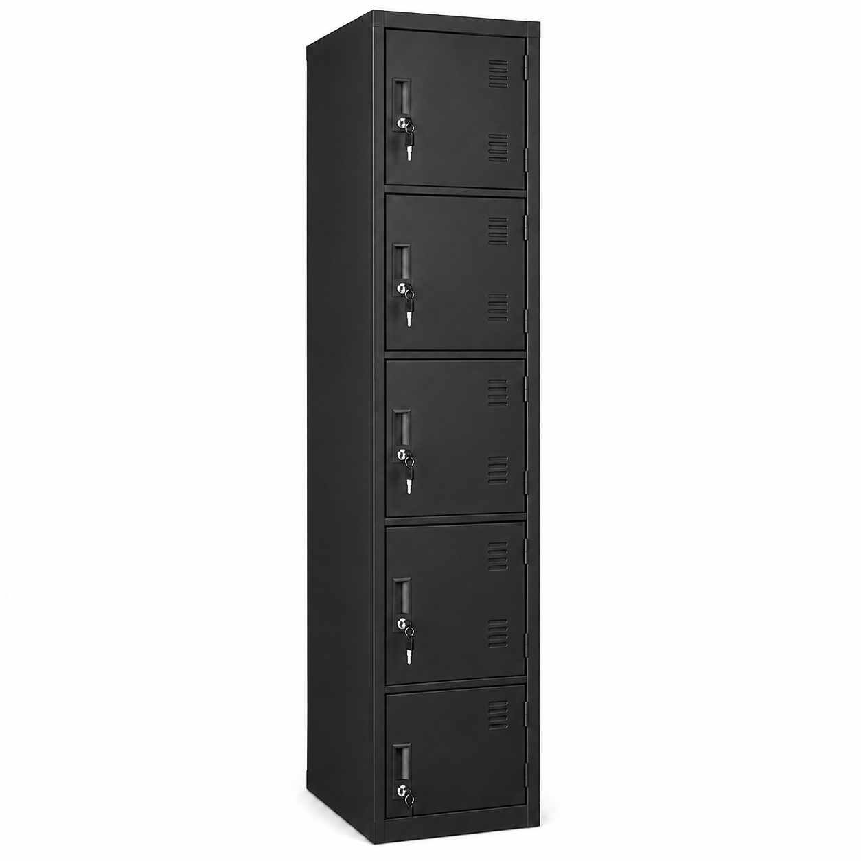 Locker metálico angosto de 5 puertas con llave