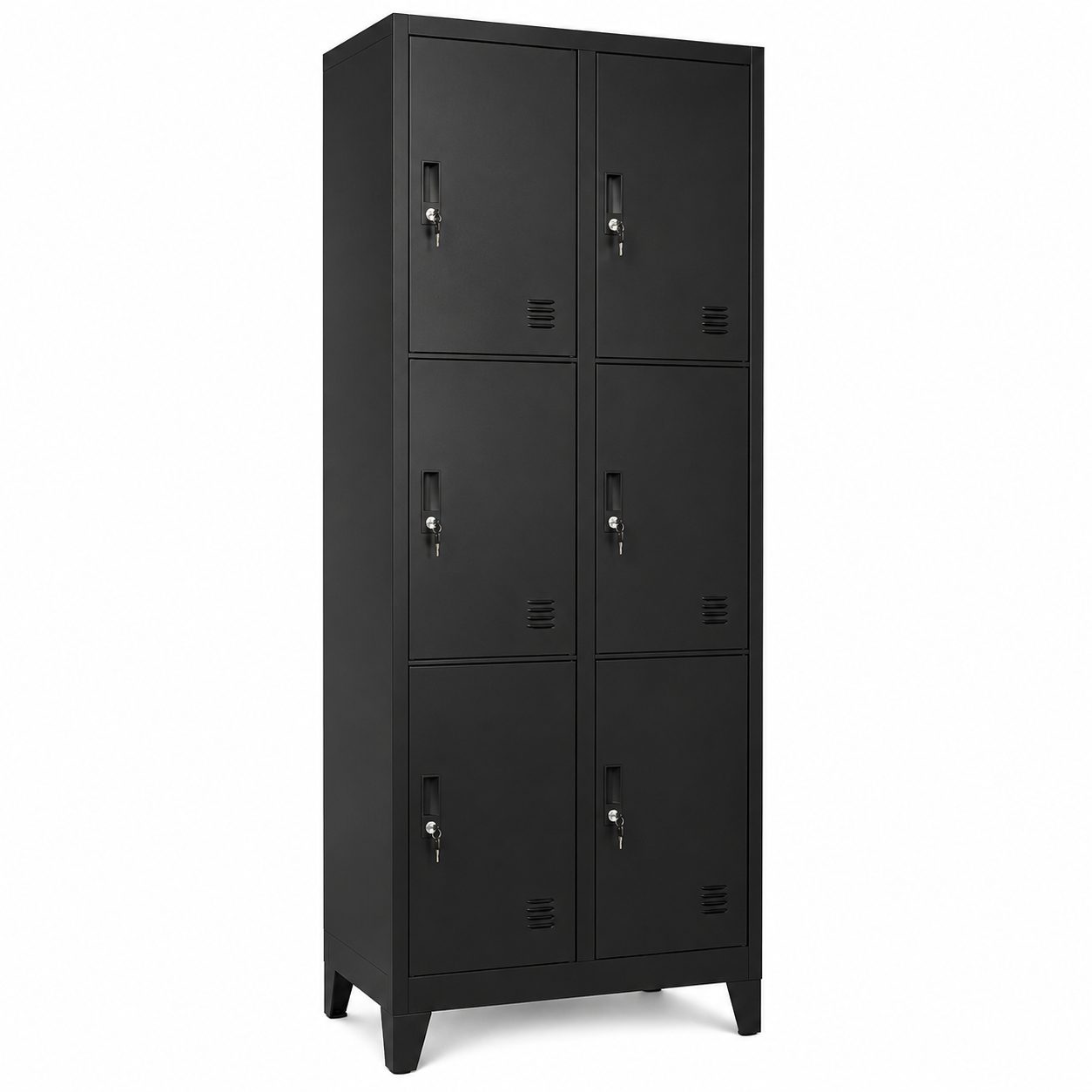 Locker metálico de 6 puertas con llave y tirador