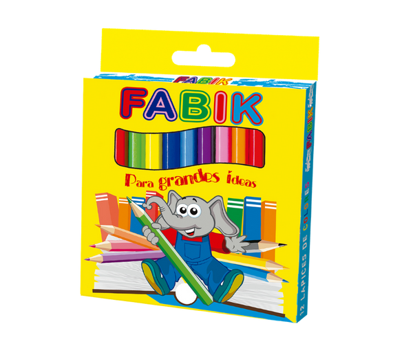 Crayon Madera Fabik 12 Colores Corto