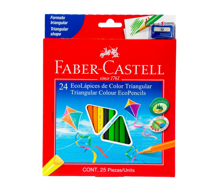 Crayon Madera Faber Castell 24 Colores Largo