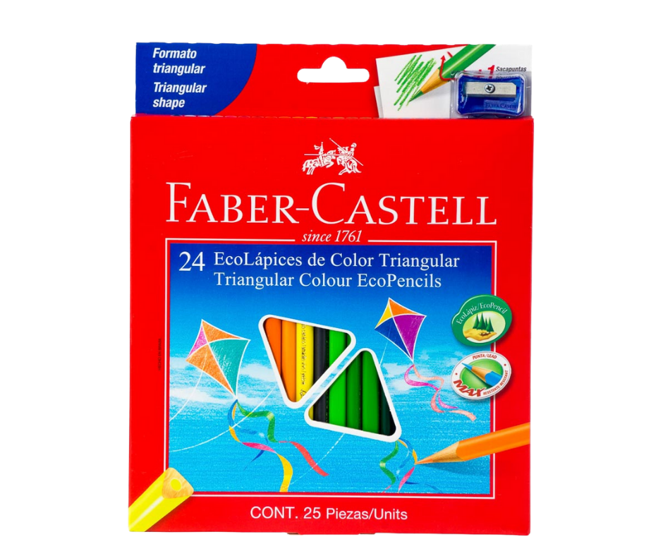 Crayon Madera Faber Castell 24 Colores Largo
