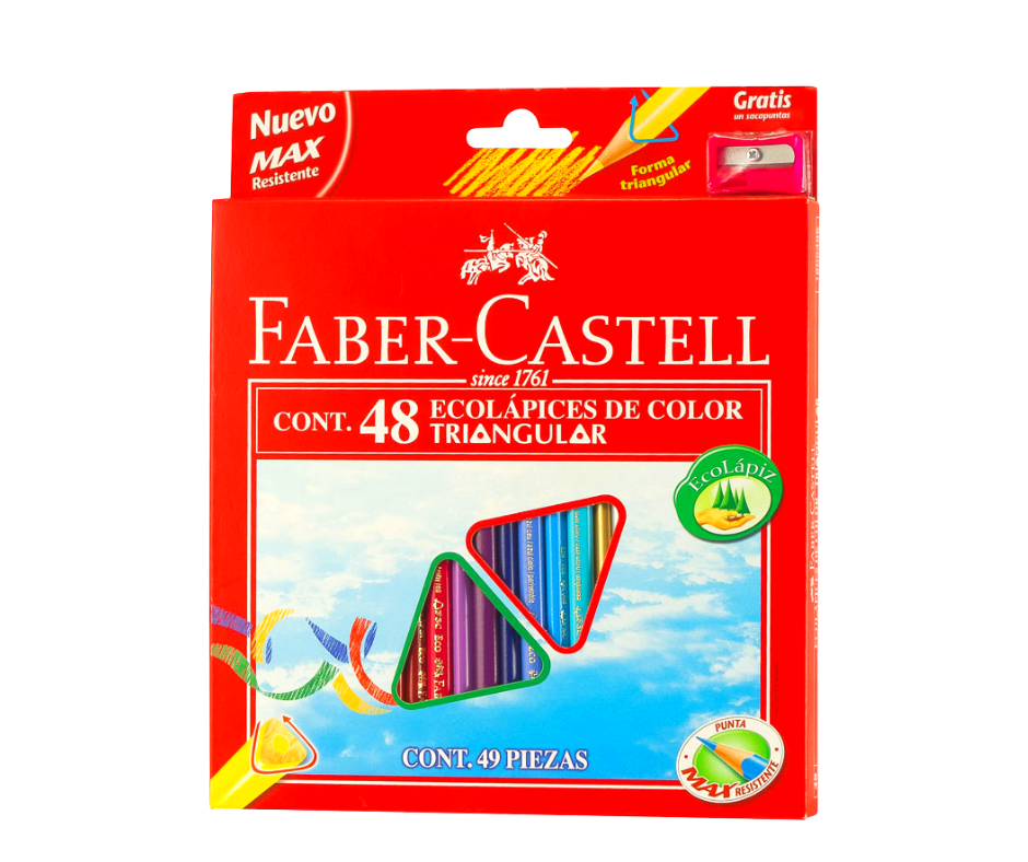 Crayon Madera Faber Castell 48 Colores Largo