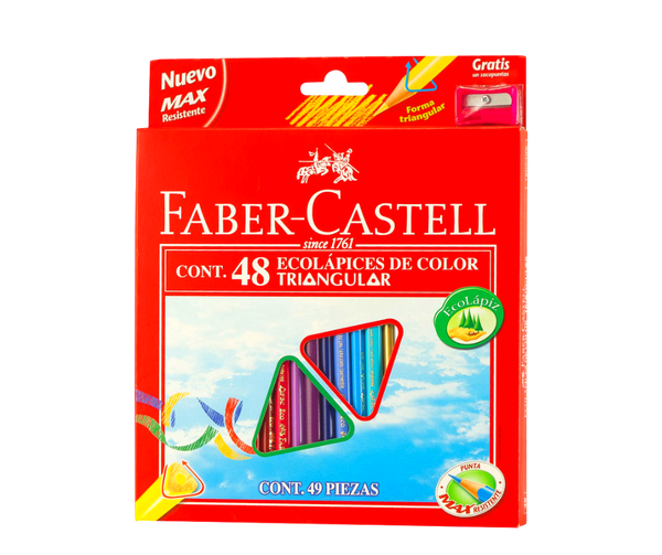 Crayon Madera Faber Castell 48 Colores Largo