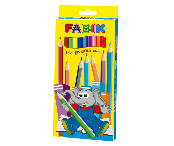 Crayon Madera Fabik 12 Colores Largo