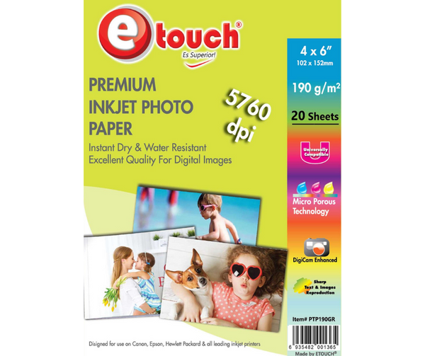 Papel Fotografico Carta Glossy 190g 20H E-Touch